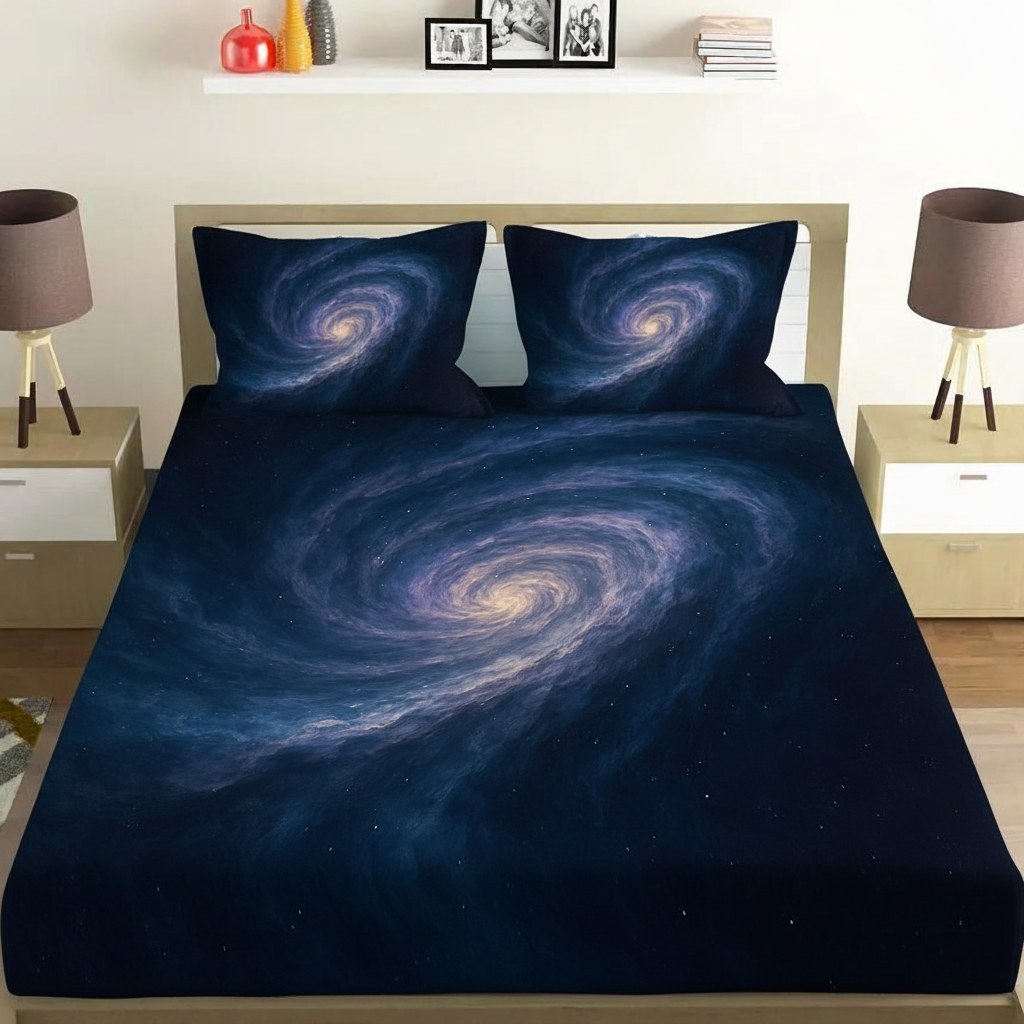 Nebula Spiral Tapestry unique gift bedsheet and pillow cover combos
