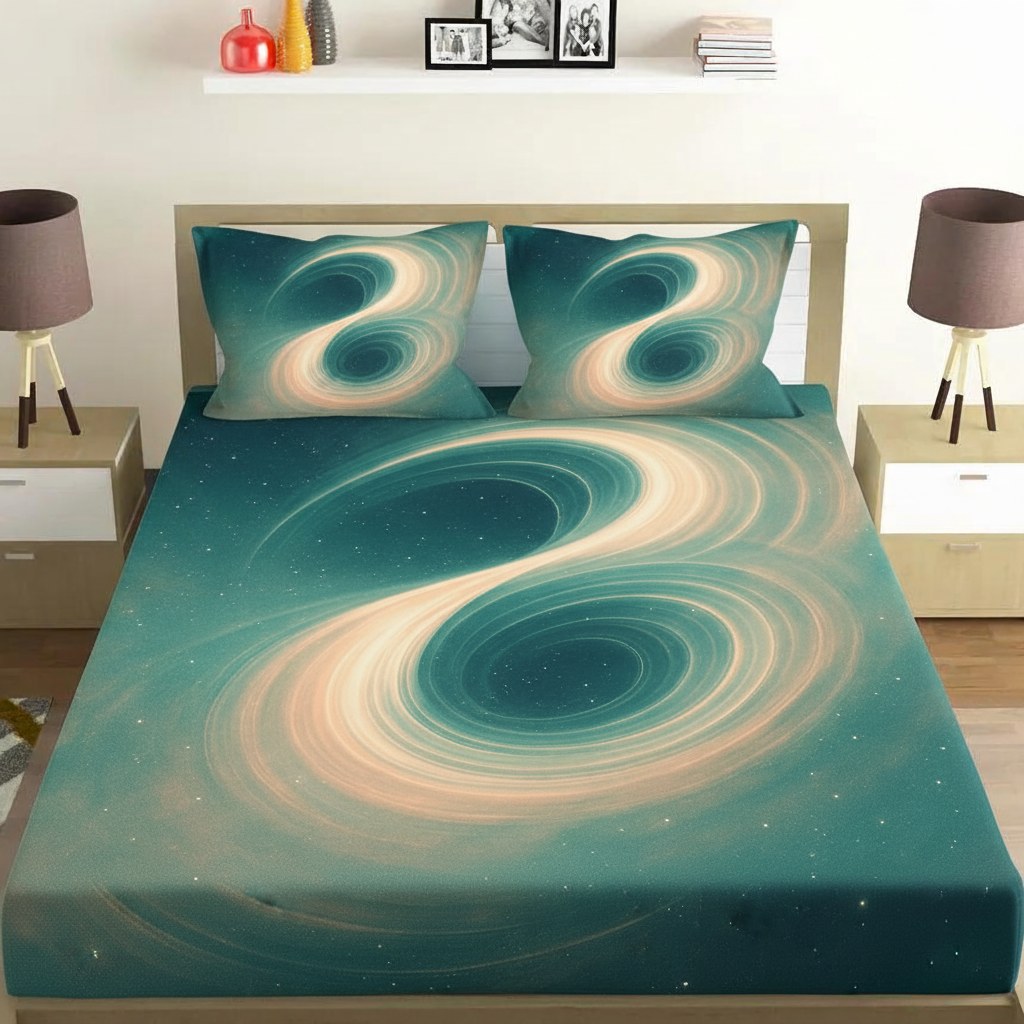 Gravitational Lens Ribbon custom bedsheet sets with 2 pillow covers