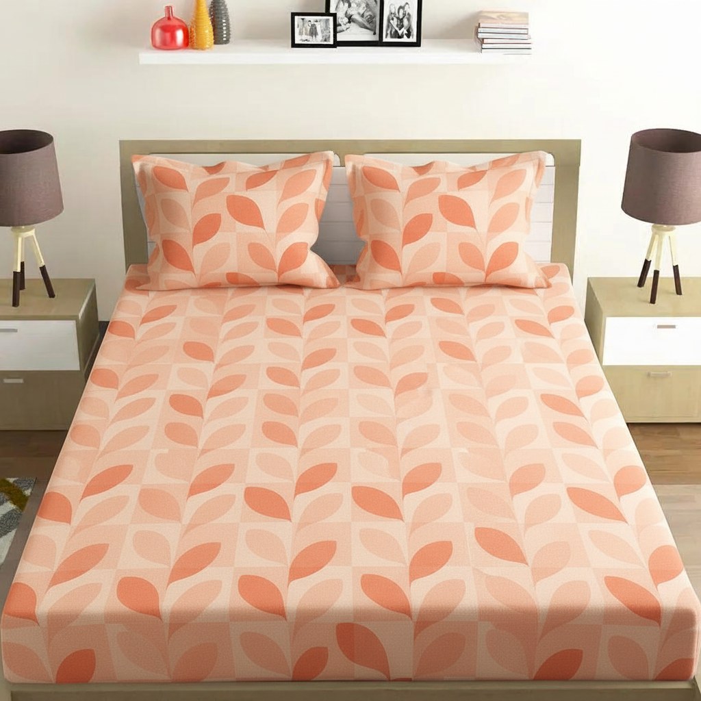 Petal Ripple Grid soft cotton bedsheet and pillow cover sets