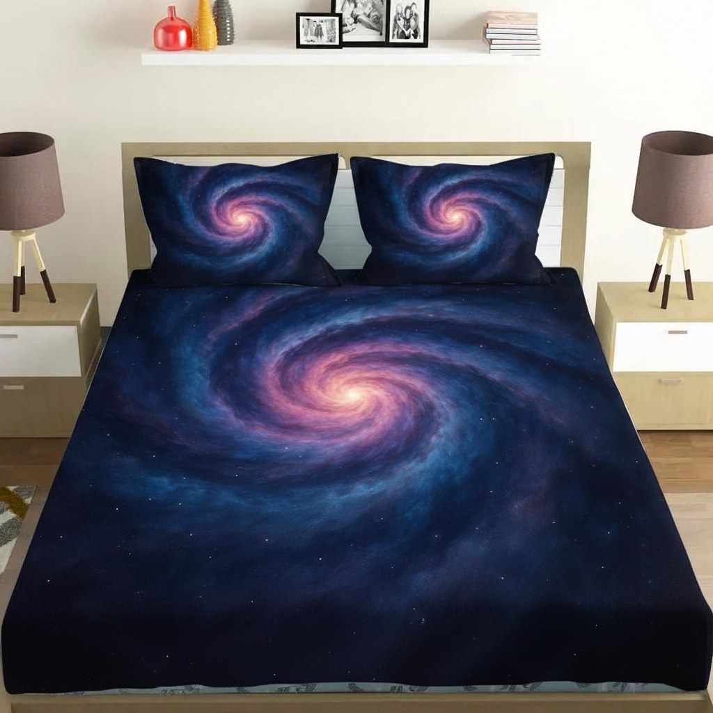 Nebula Spiral Tapestry unique gift bedsheet and pillow cover combos