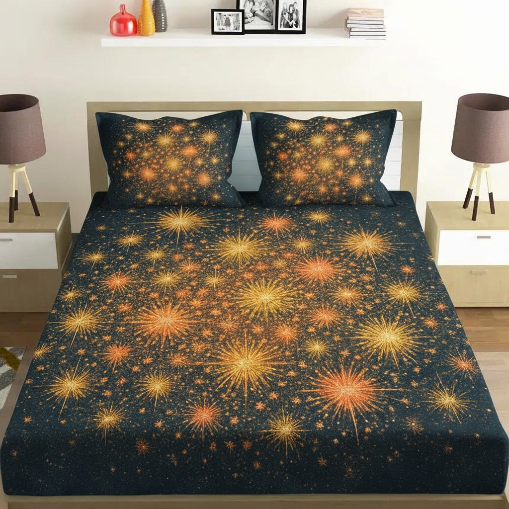 Starburst Mosaic Field unique gift bedsheet and pillow cover combos