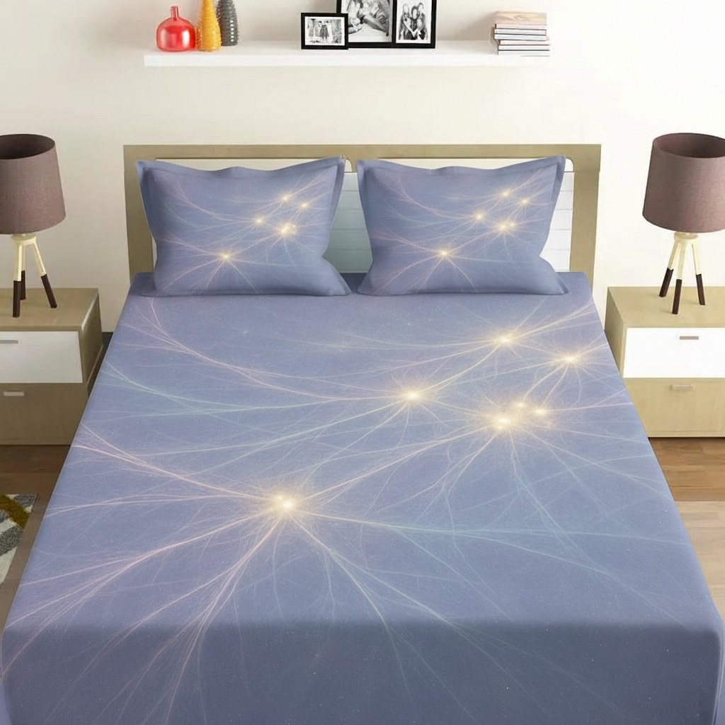Cosmic Web Filament comfortable double bedsheet with 2 pillow covers