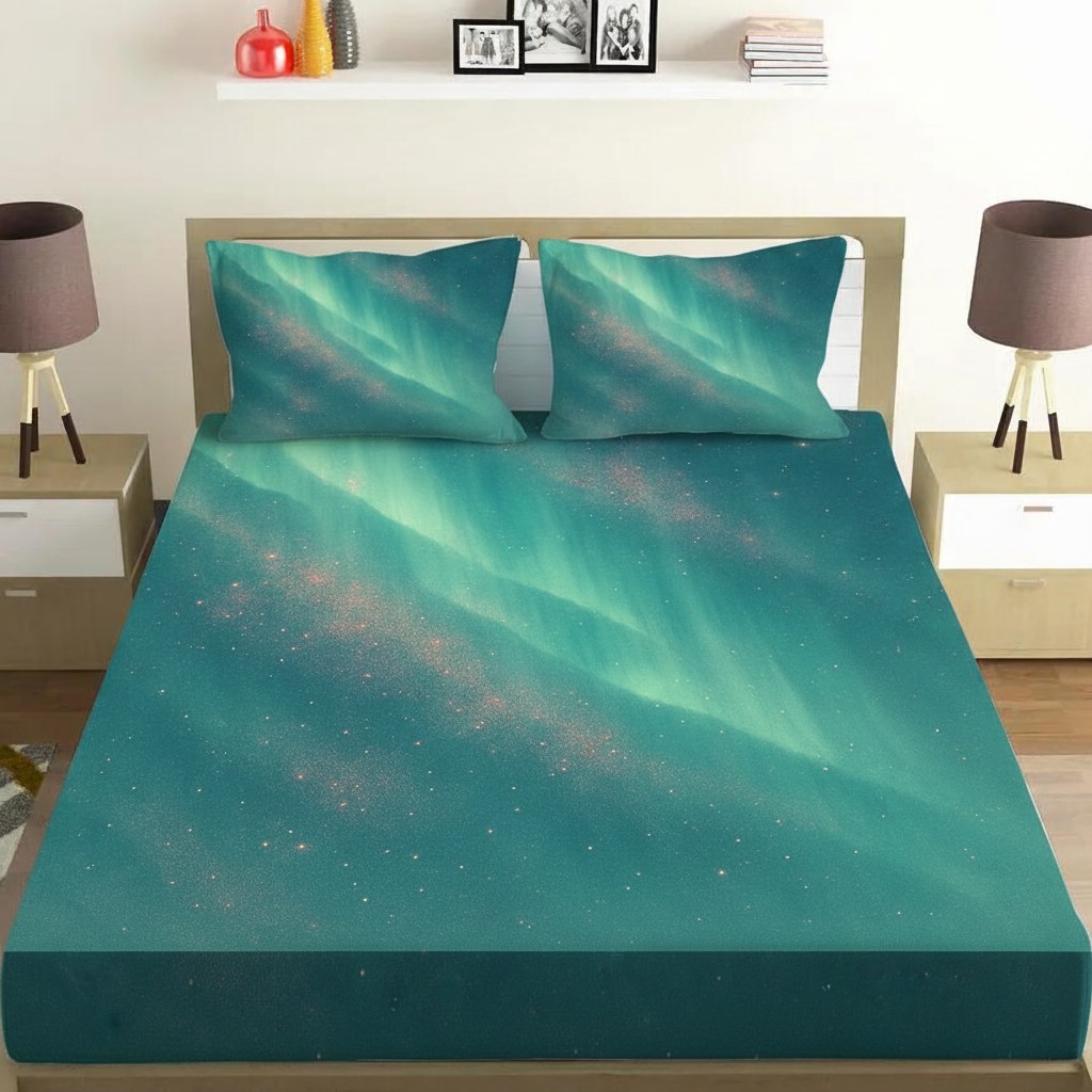 Auroral Dust Gradient designer printed bedsheets with matching pillow covers