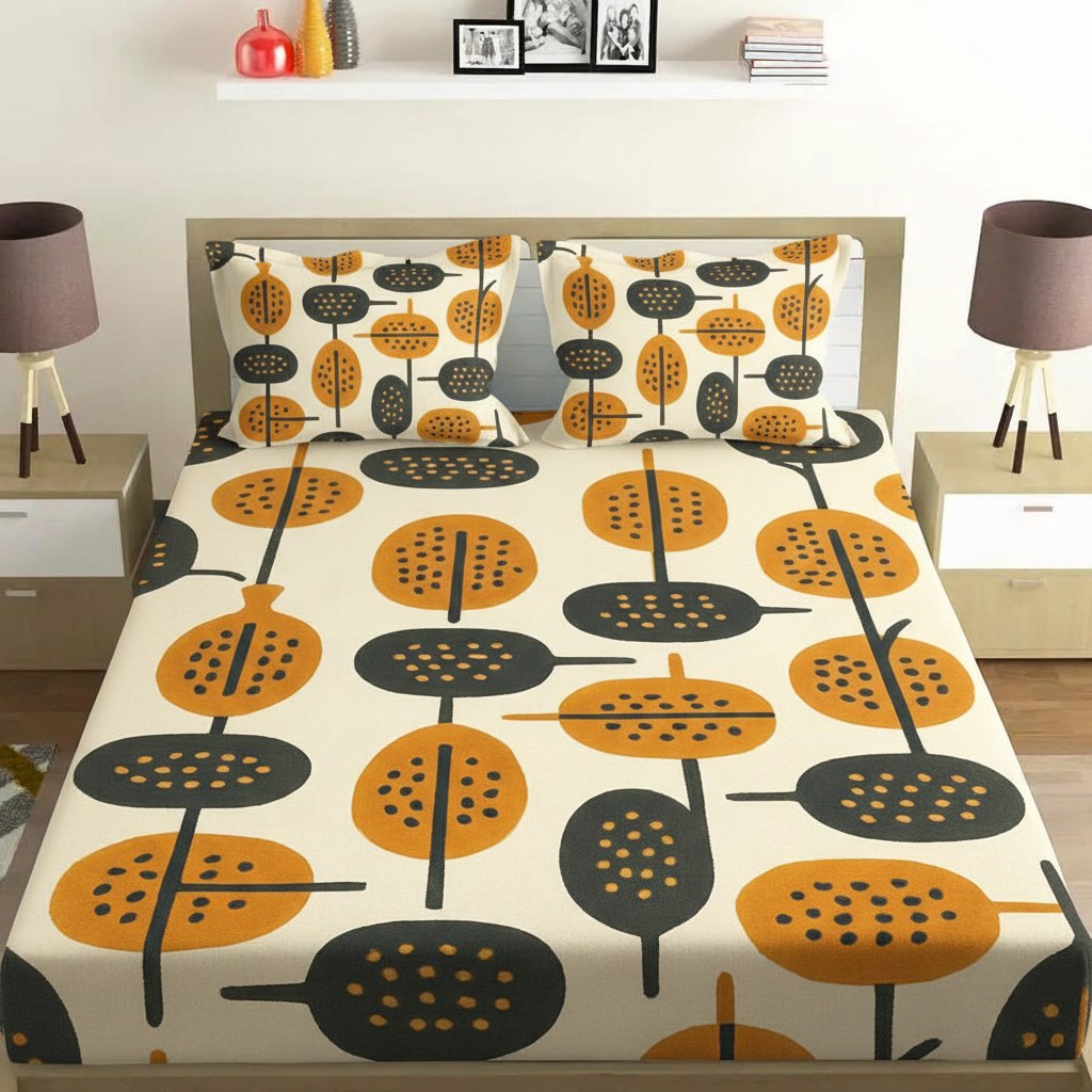 Seedpod Constellation Grid comfortable double bedsheet with 2 pillow covers