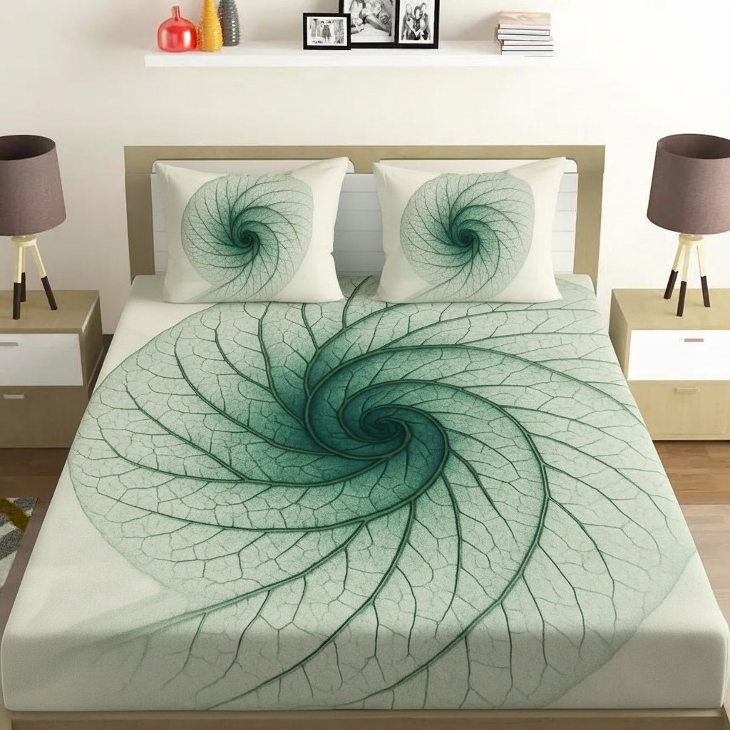 Venation Lace Spiral custom bedsheet sets with 2 pillow covers