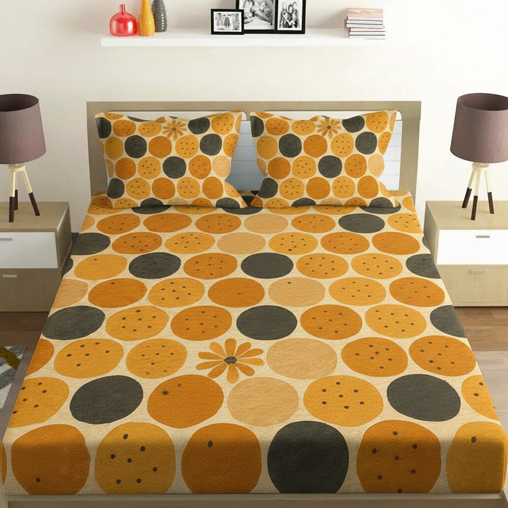 Seed Pod Cluster Mosaic comfortable double bedsheet with 2 pillow covers