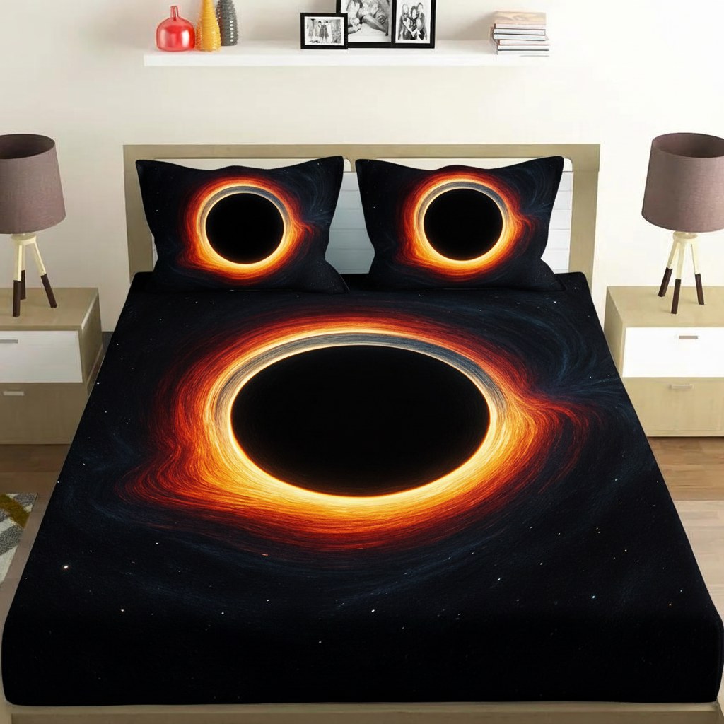 Black Horizon Silhouette soft cotton bedsheet and pillow cover sets
