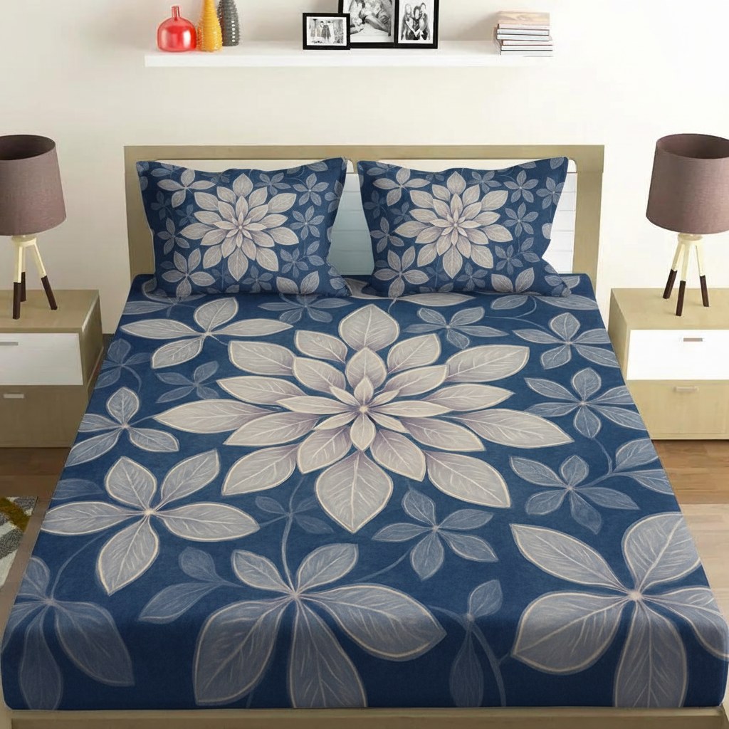 Petal Constellation Lace comfortable double bedsheet with 2 pillow covers