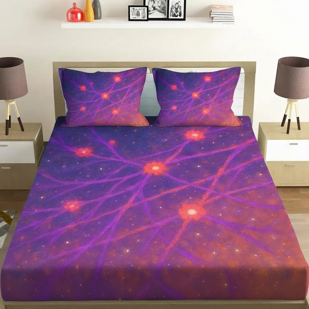 Starburst Filament Garden soft cotton bedsheet and pillow cover sets