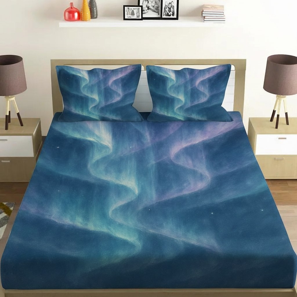 Aurora Lattice Drift soft cotton bedsheet and pillow cover sets