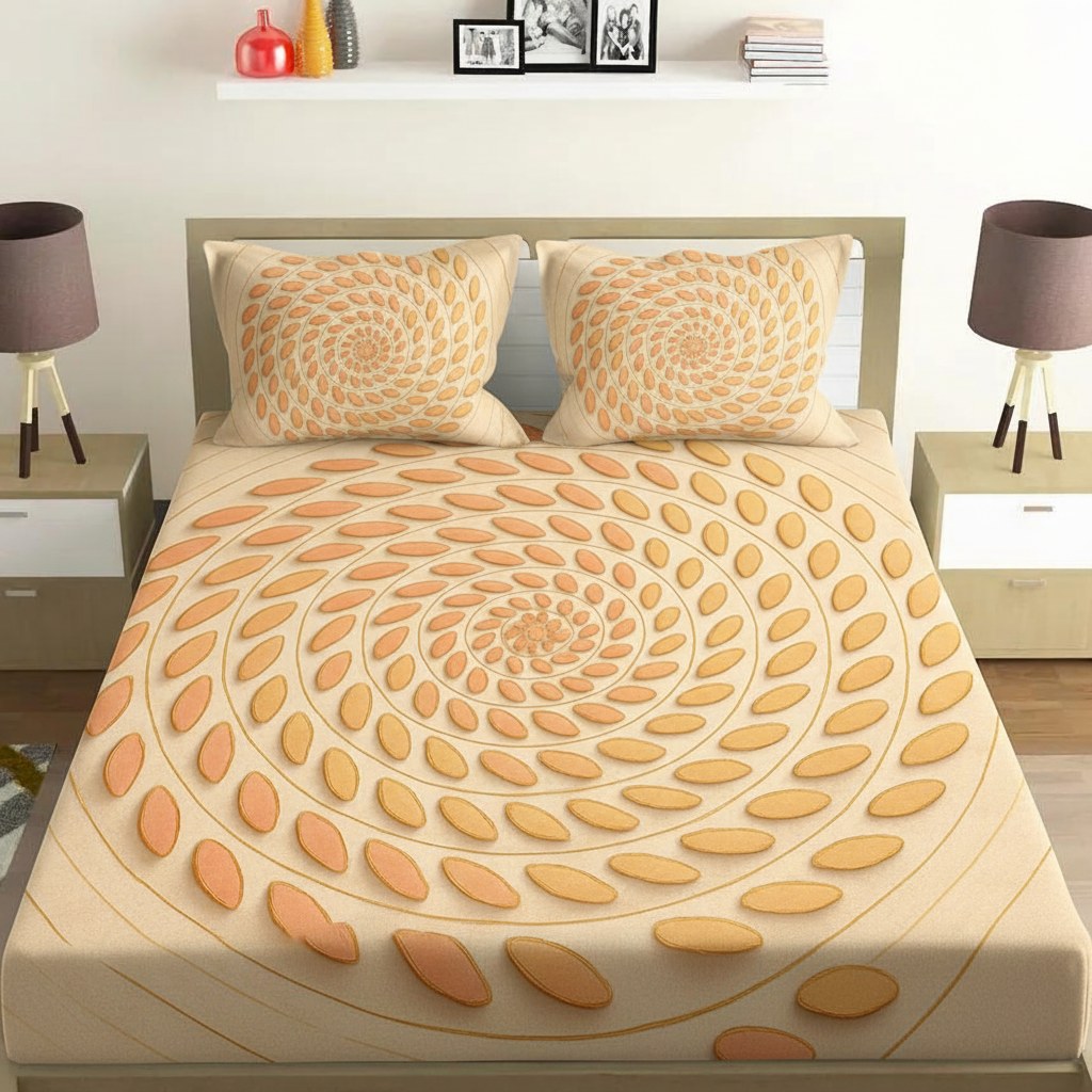 Spiral Seed Crown custom bedsheet sets with 2 pillow covers