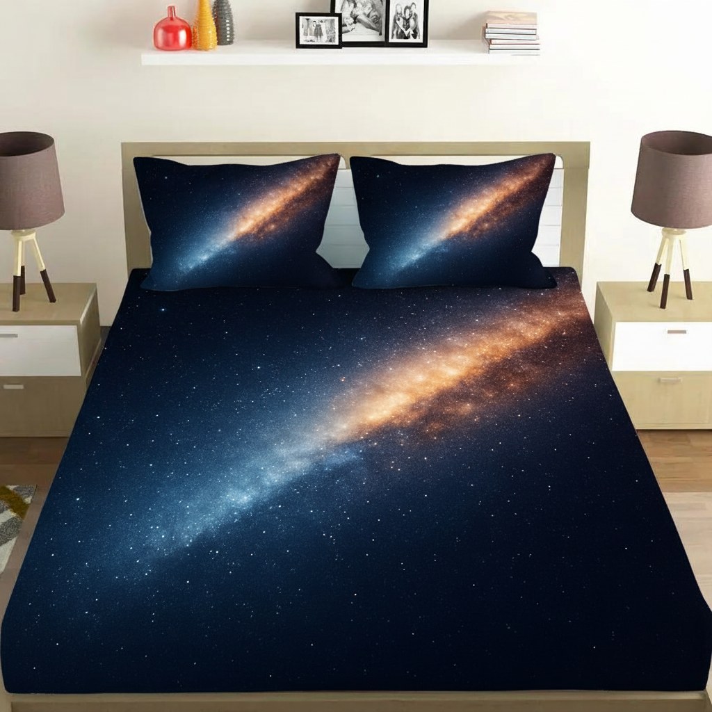 Radiant Flux Starbridge unique gift bedsheet and pillow cover combos