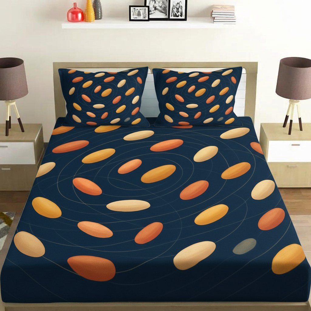Seed Orbit Cluster custom bedsheet sets with 2 pillow covers