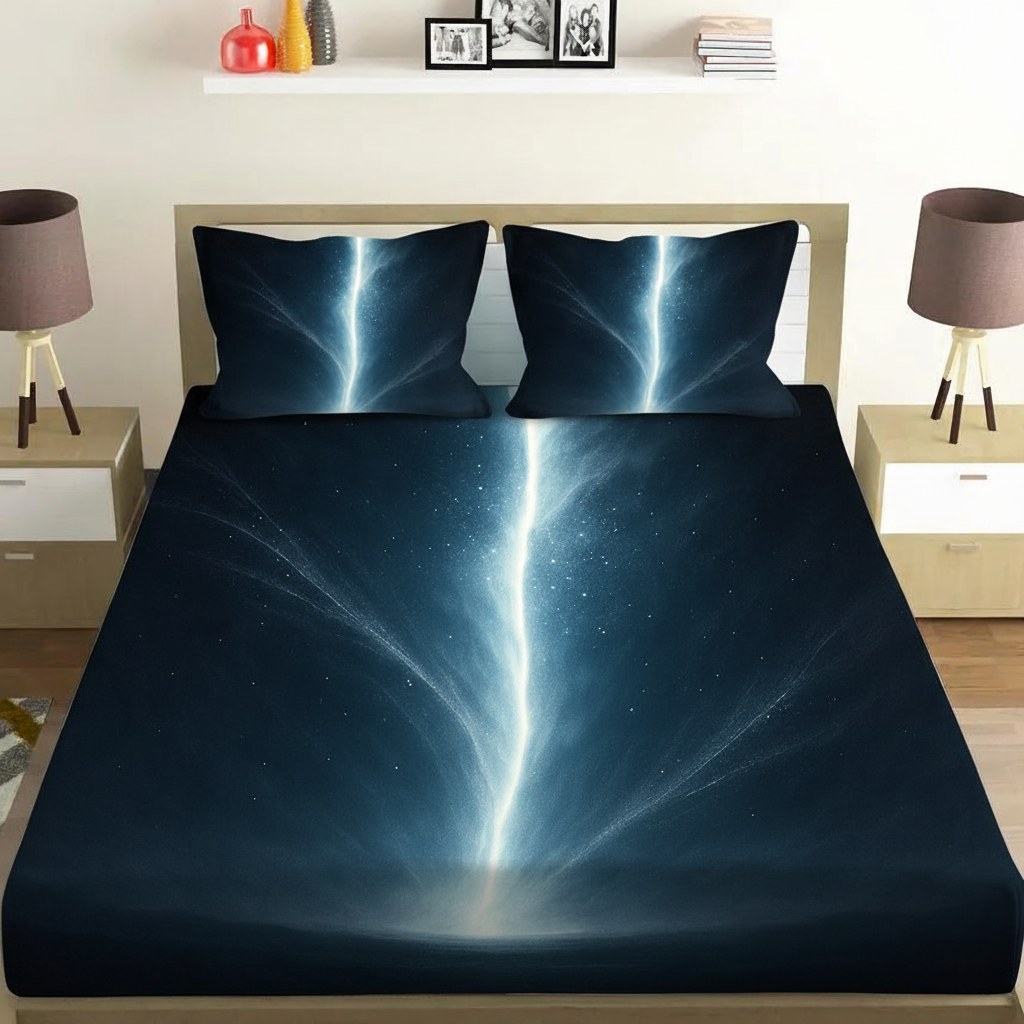 Luminous Rift Horizon custom bedsheet sets with 2 pillow covers