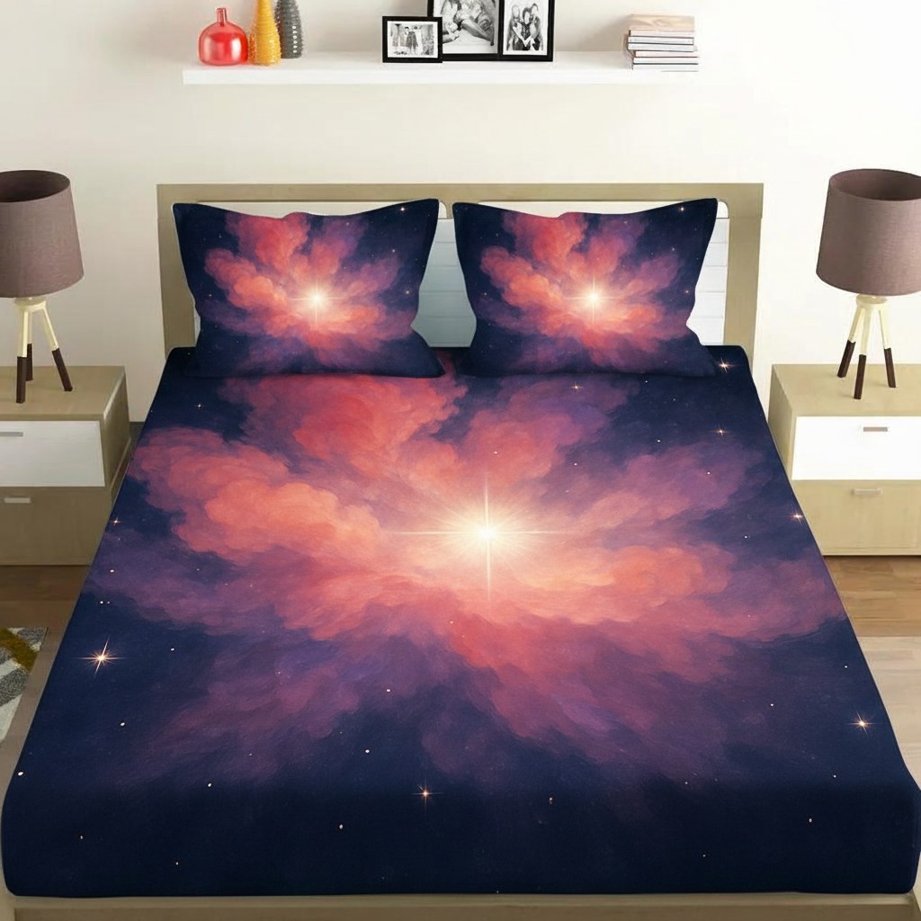 Radiant Nebula Bloom personalized bedding sets