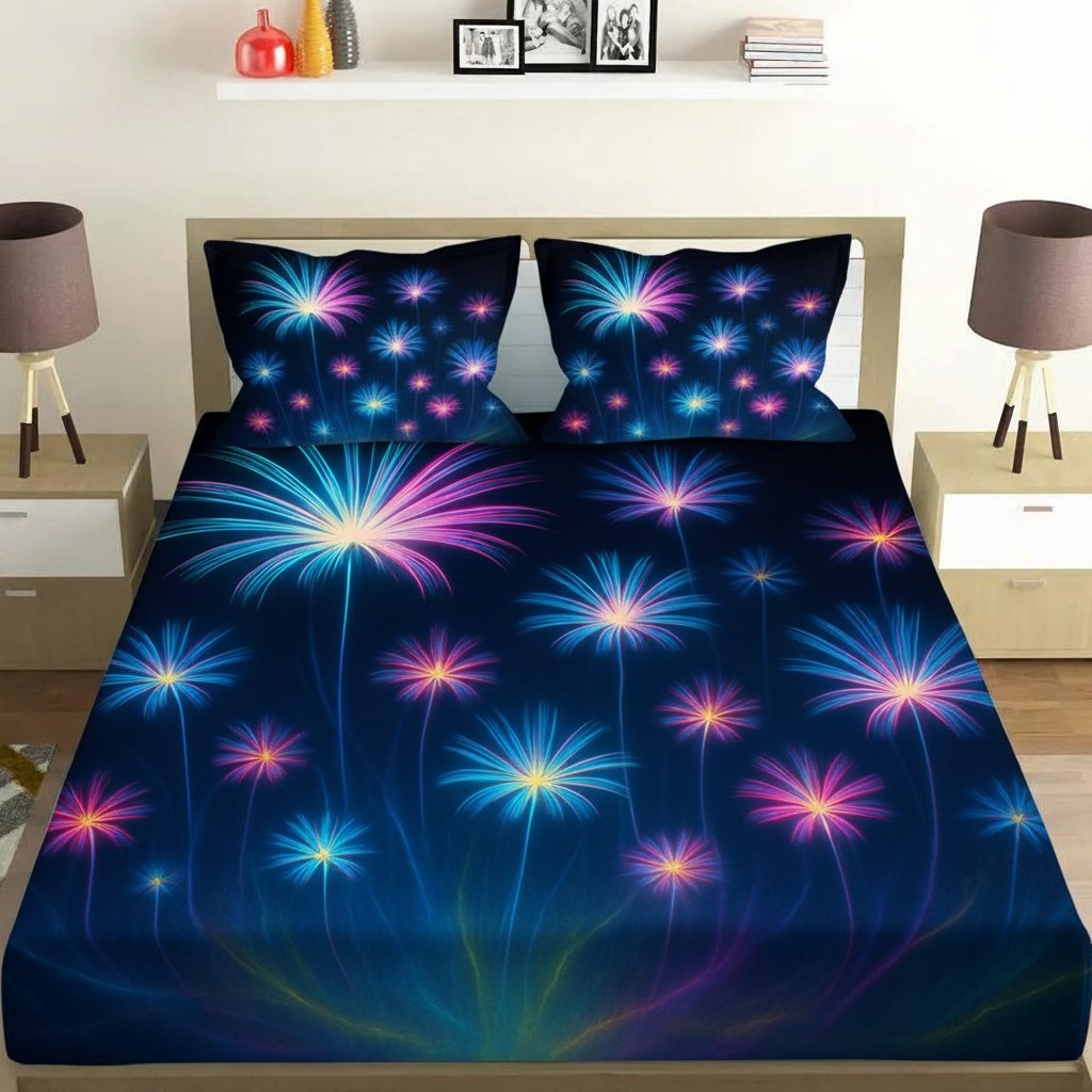 Aurora Blossom Array unique gift bedsheet and pillow cover combos