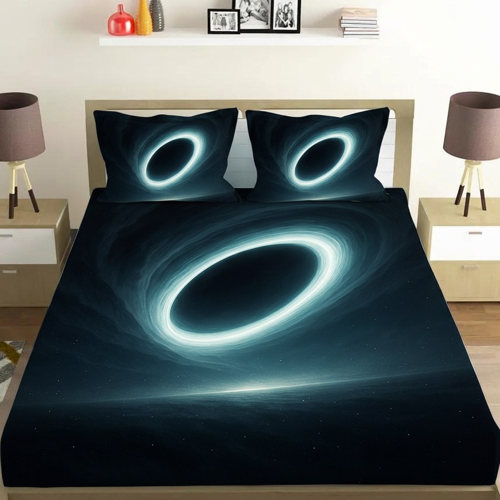 Luminous Event Horizon Veil unique gift bedsheet and pillow cover combos