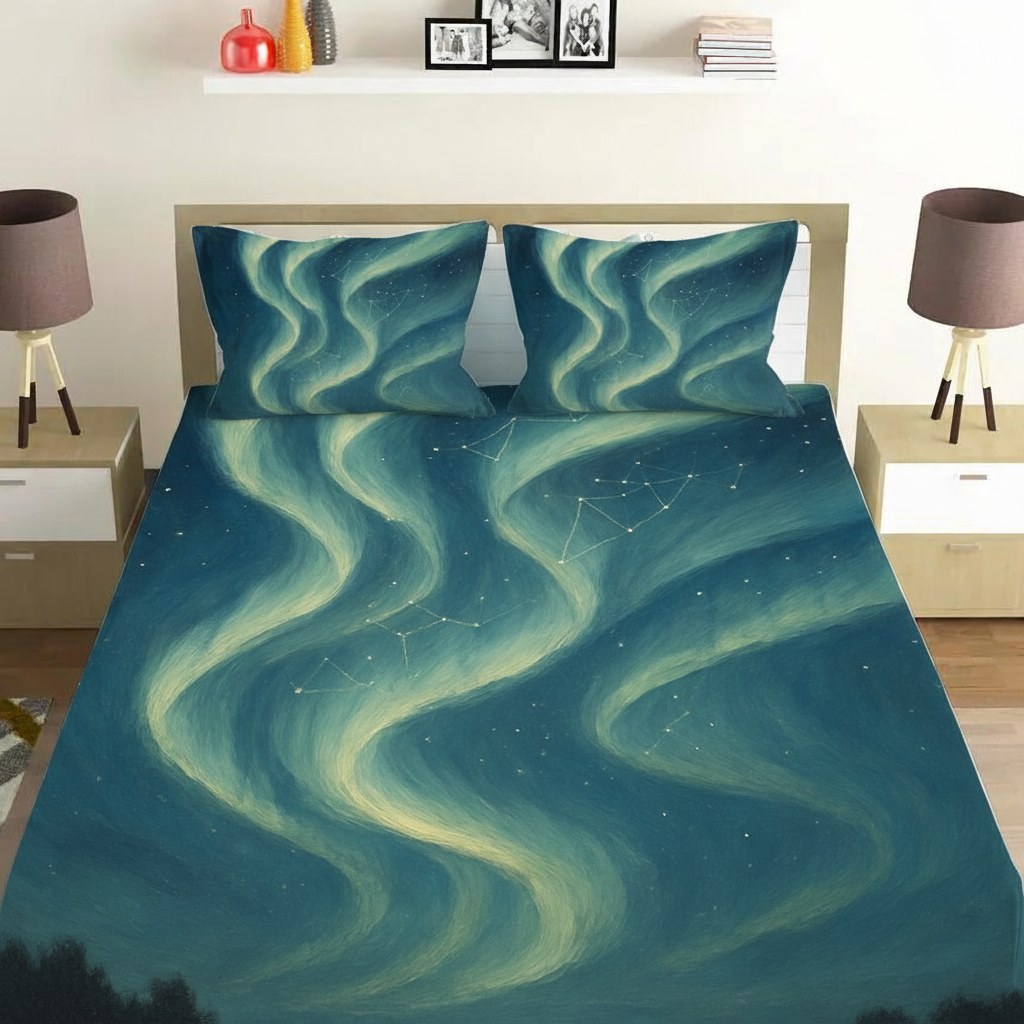 Aurora Starlace Canopy unique gift bedsheet and pillow cover combos