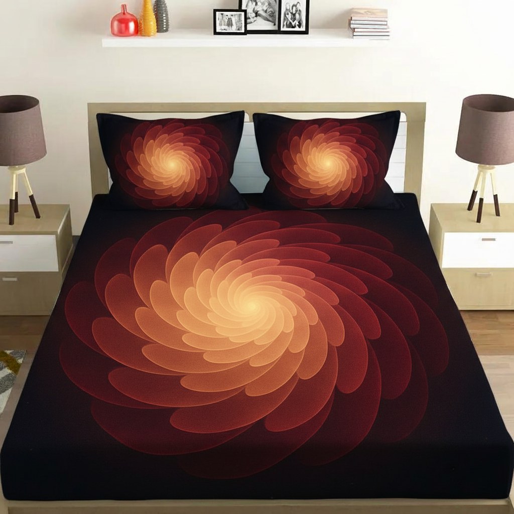 Petal Halo Orbit unique gift bedsheet and pillow cover combos