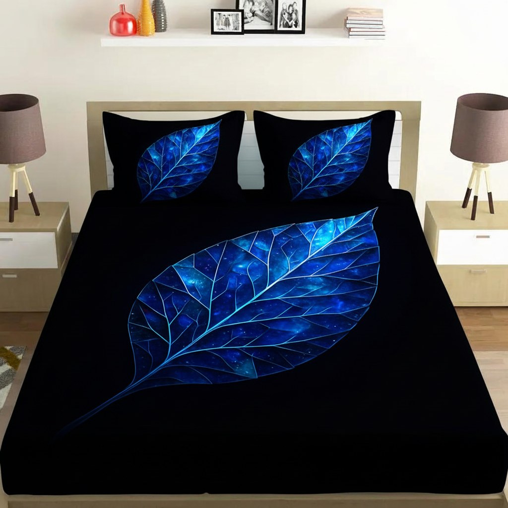 Galactic Leaf Vein Prism unique gift bedsheet and pillow cover combos