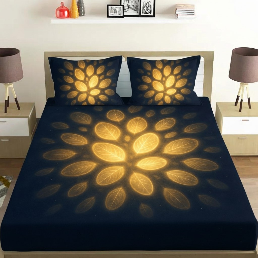 Celestial Seed Cluster comfortable double bedsheet with 2 pillow covers