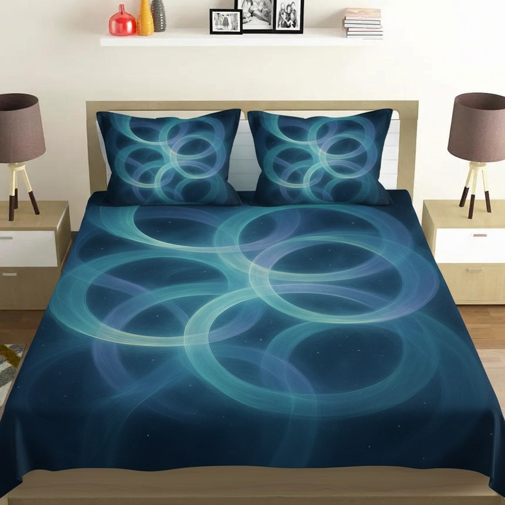 Aurora Spiral Lattice comfortable double bedsheet with 2 pillow covers