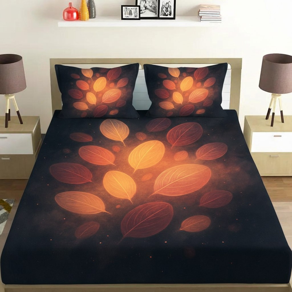 Seed Nebula Cluster designer printed bedsheets with matching pillow covers