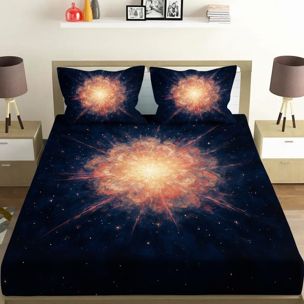 Starburst Echo Bloom soft cotton bedsheet and pillow cover sets