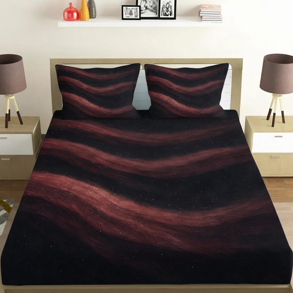 Cosmic Dust Tidal Waves custom bedsheet sets with 2 pillow covers