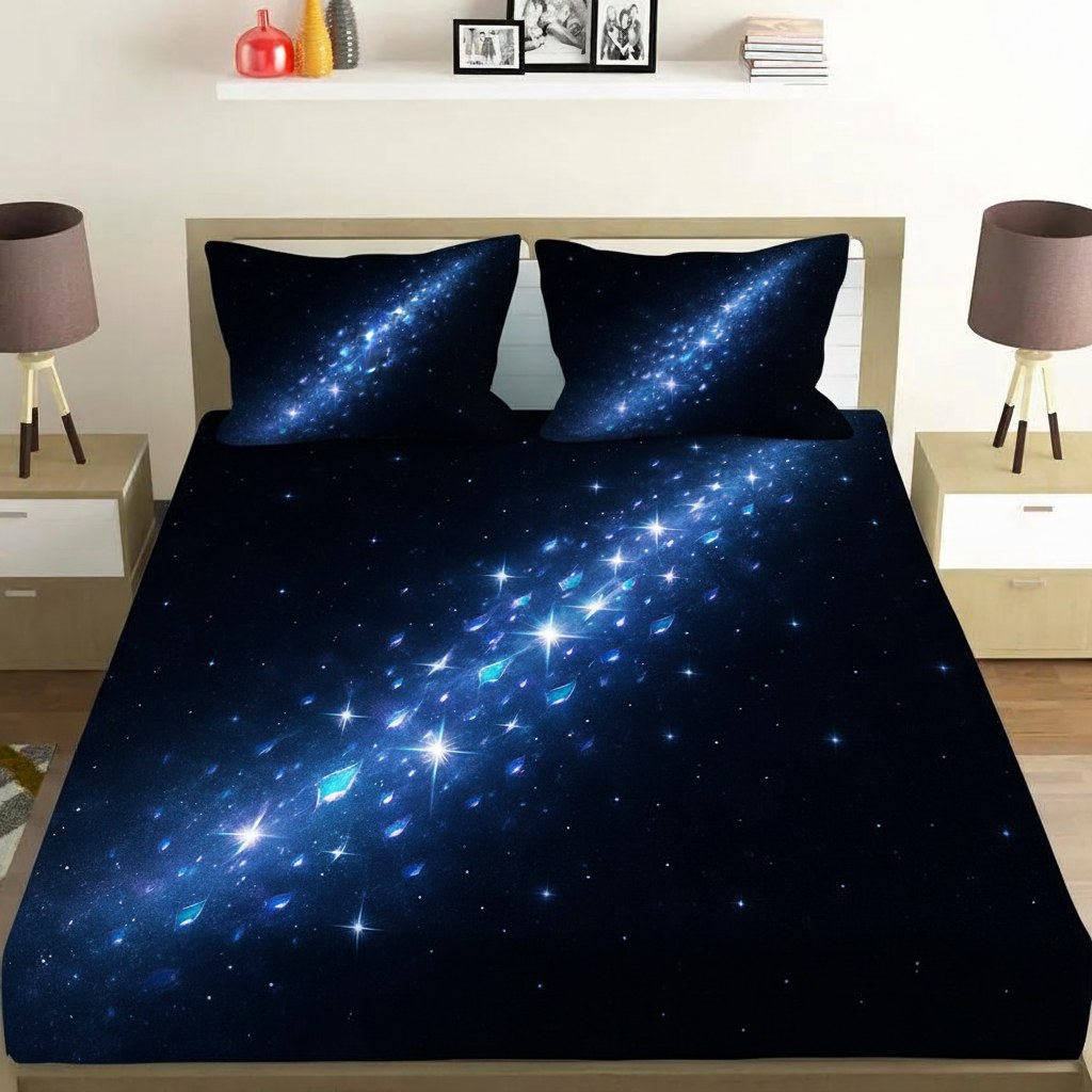Prismatic Void Starfall premium quality bedsheet sets