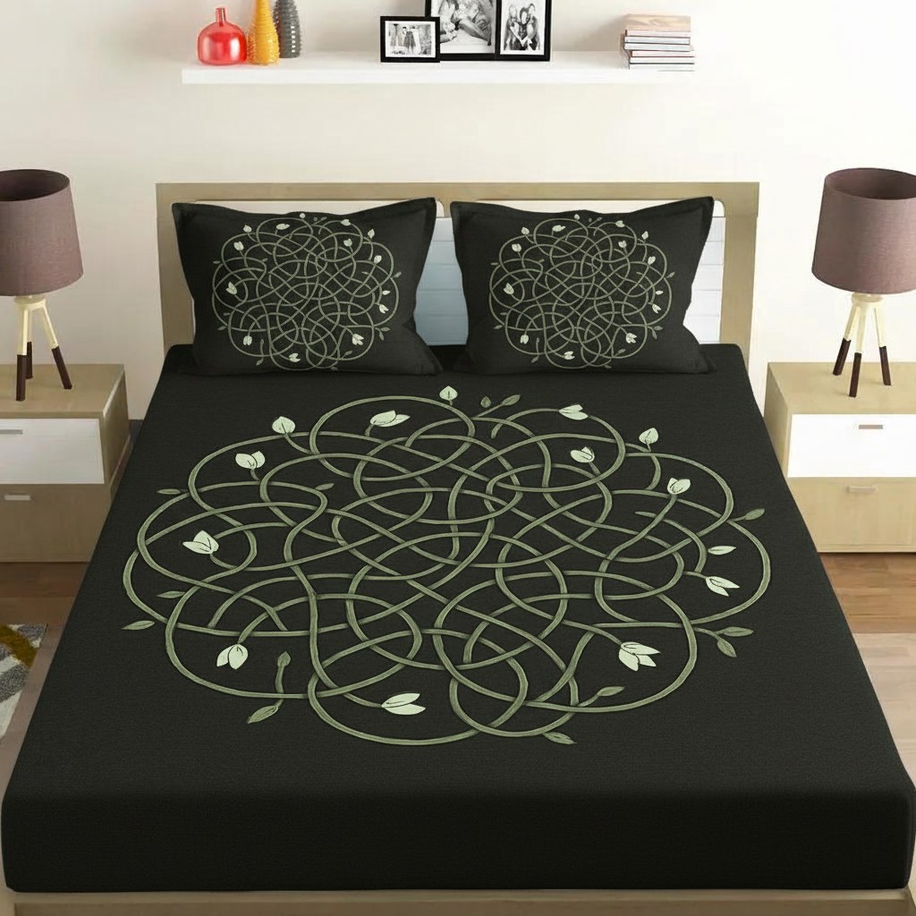 Vine Knot Mandala unique gift bedsheet and pillow cover combos