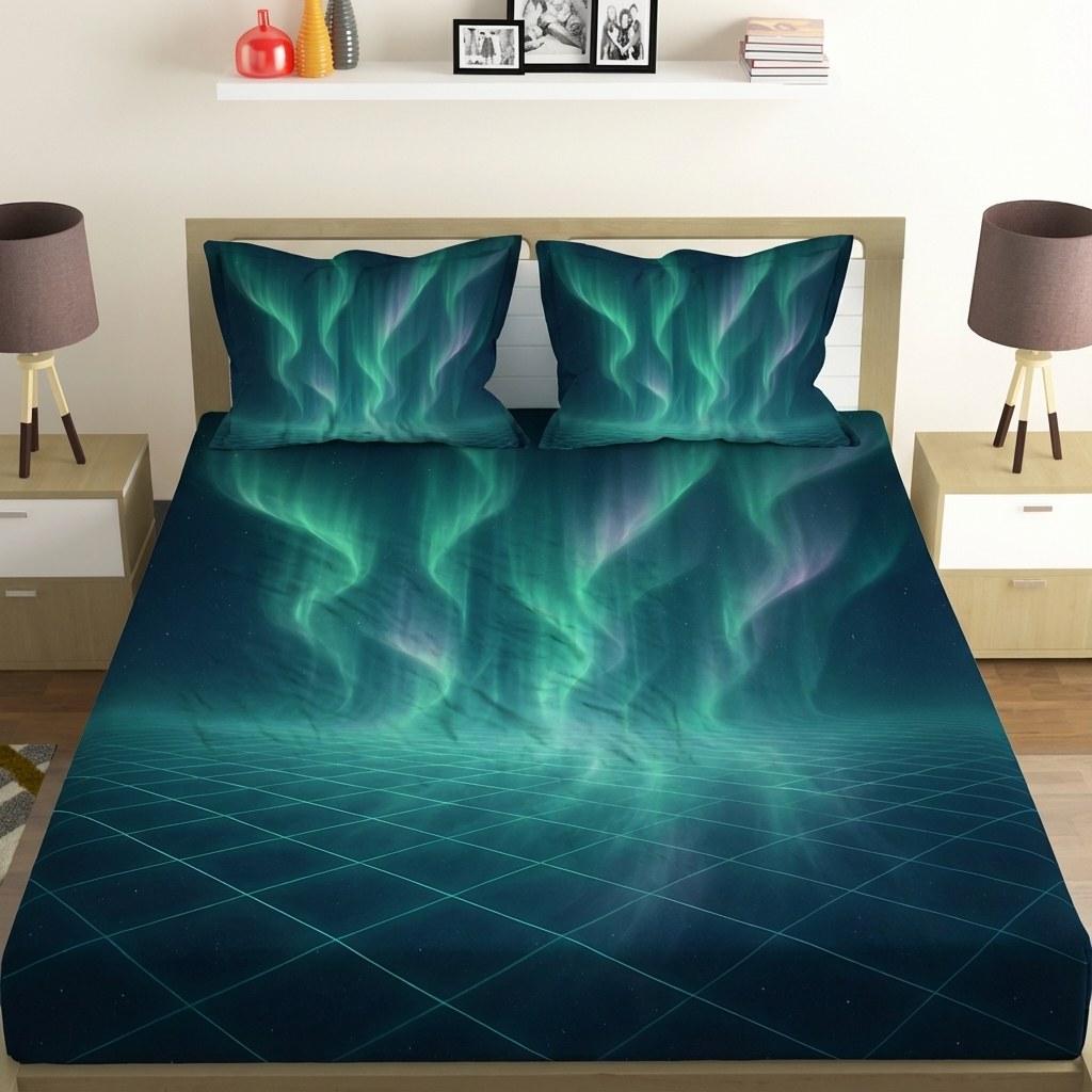 Aurora Lattice Expanse custom bedsheet sets with 2 pillow covers