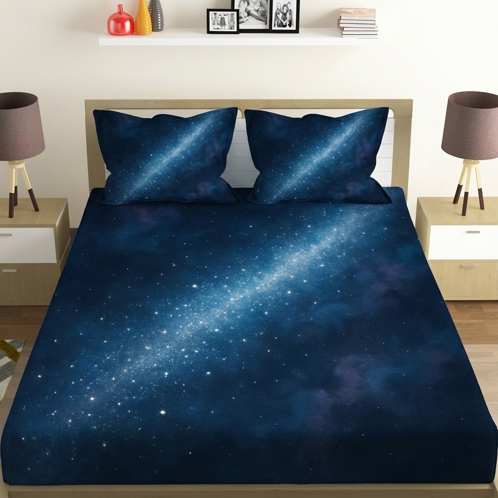 Prismatic Starfall Tides unique gift bedsheet and pillow cover combos