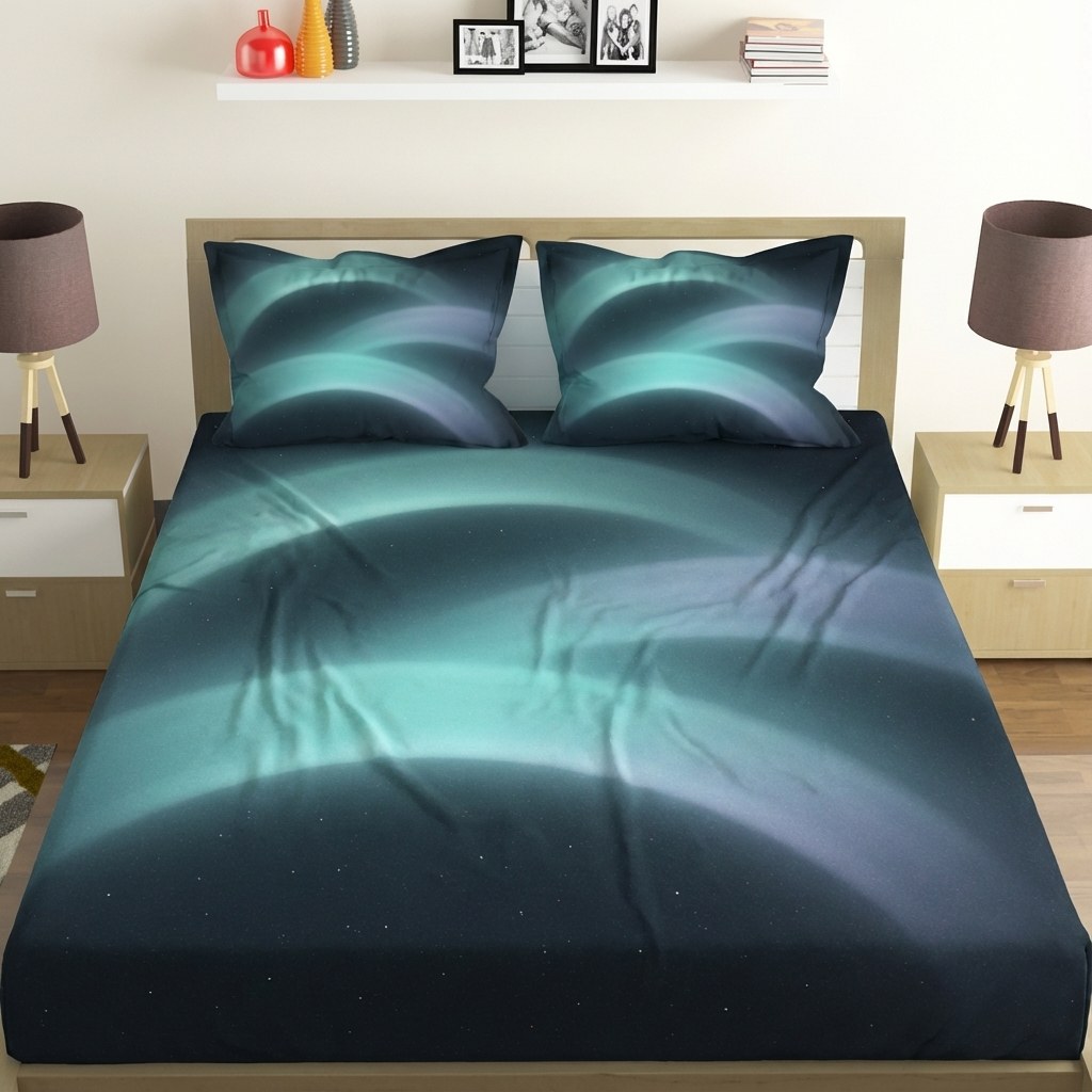 Aurora Halo Drift unique gift bedsheet and pillow cover combos