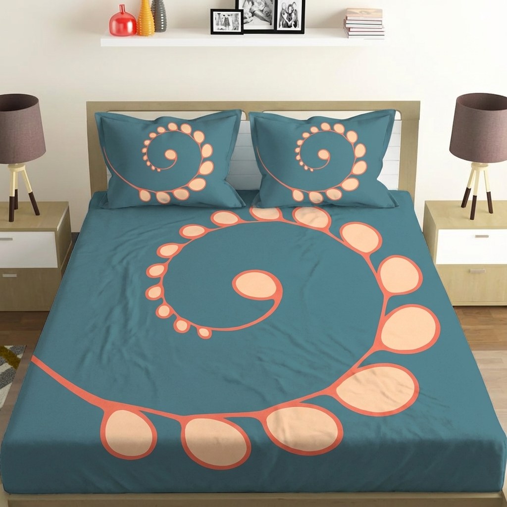 Spiral Bud Orbit Trail personalized bedding sets