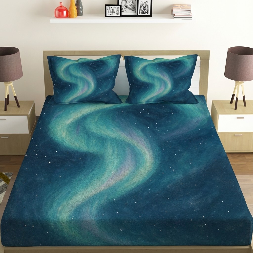 Aurora Spiral Starveil comfortable double bedsheet with 2 pillow covers