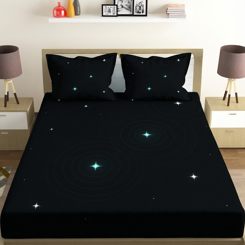 Quantum Starlight Echo unique gift bedsheet and pillow cover combos