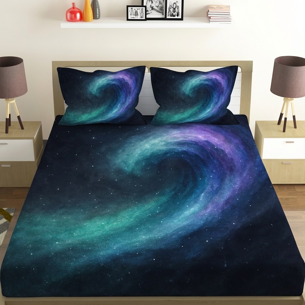 Aurora Dust Tidal Wave unique gift bedsheet and pillow cover combos
