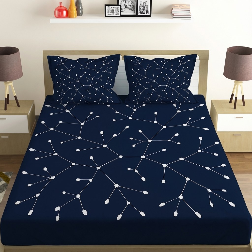 Seed Cluster Constellation soft cotton bedsheet and pillow cover sets