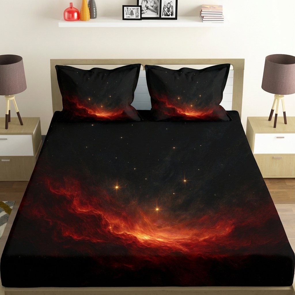 Crimson Horizon Flux stylish bedding sets for home