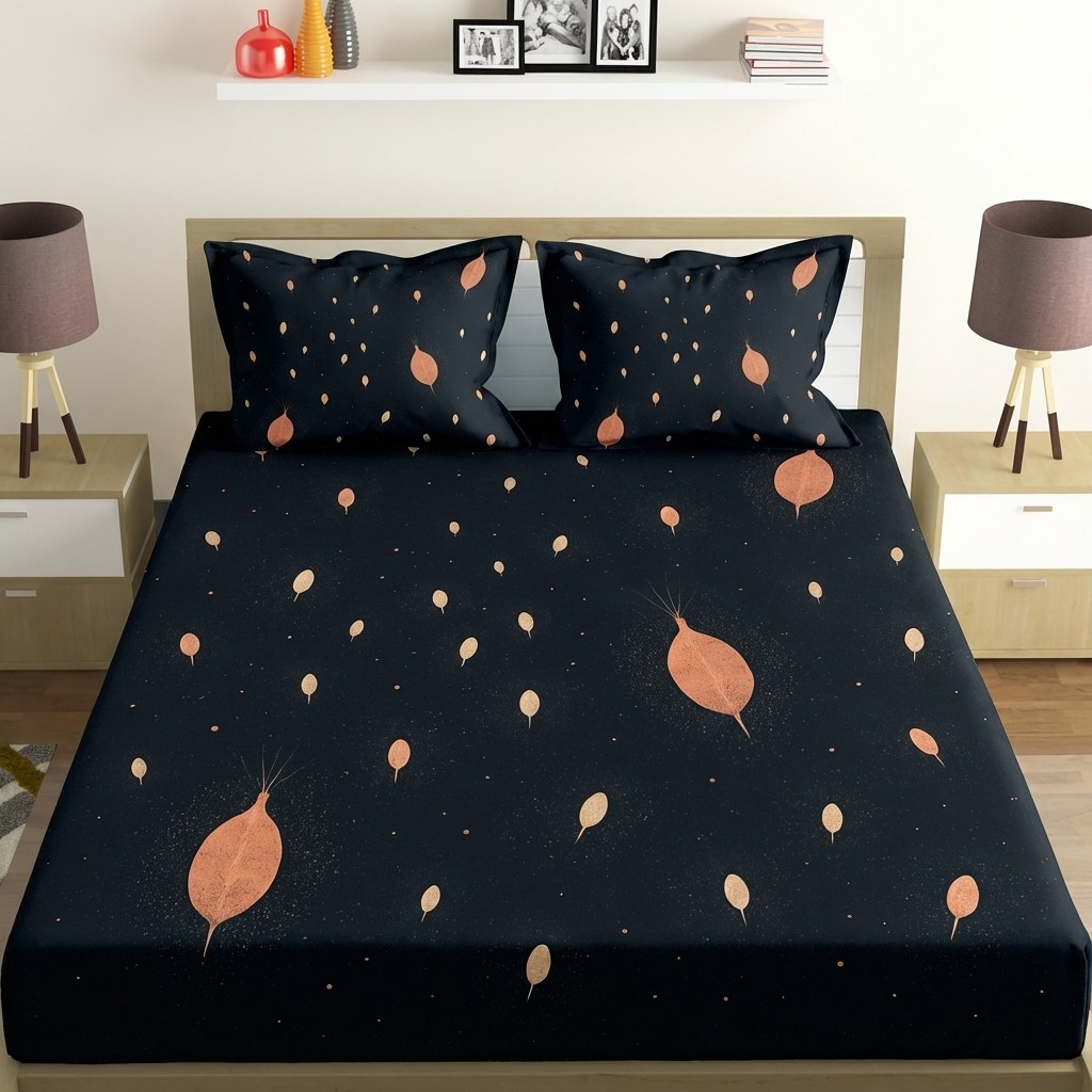 Seed Pod Constellation Scatter custom bedsheet sets with 2 pillow covers