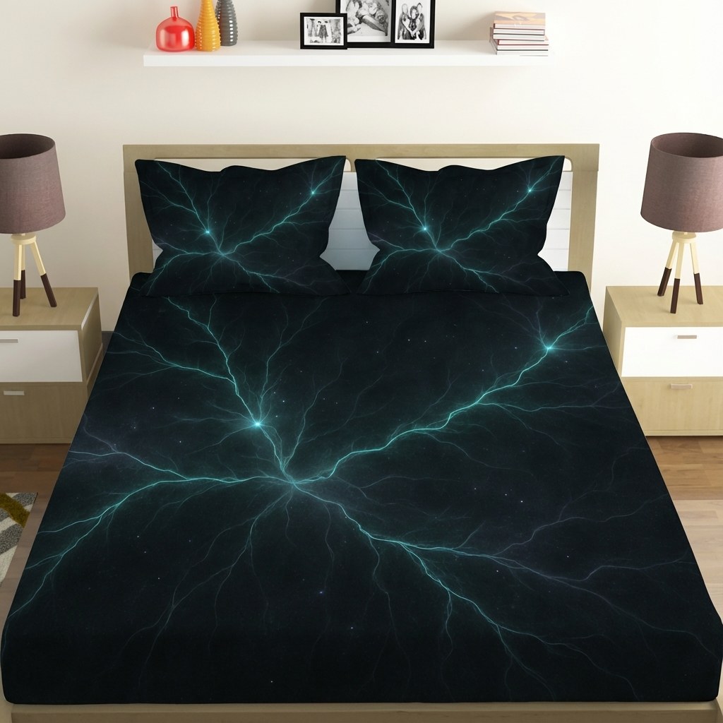 Dark Current Filament Map trendy pattern bed linen sets