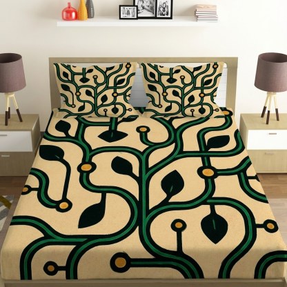 Vine Curl Circuit Weave comfortable double bedsheet with 2 pillow covers