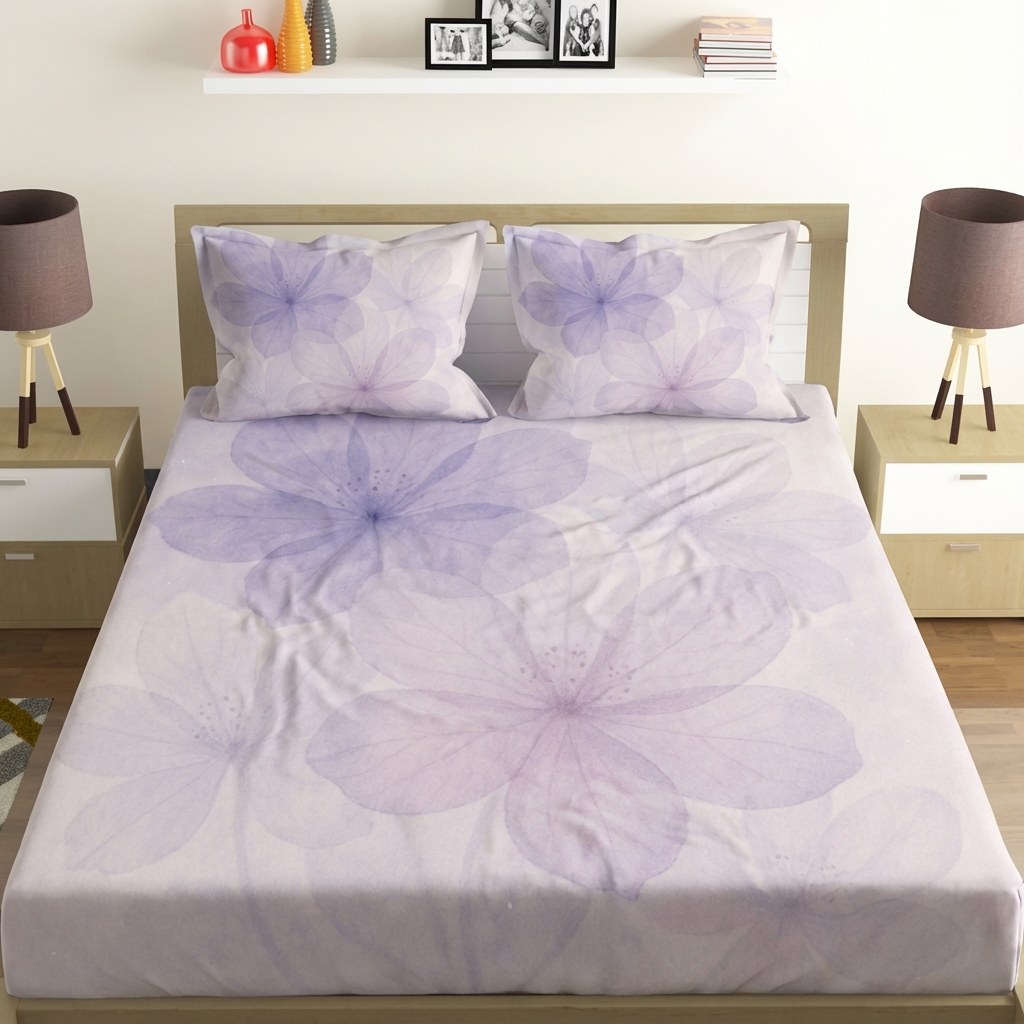 Blossom Echo Overlay custom bedsheet sets with 2 pillow covers