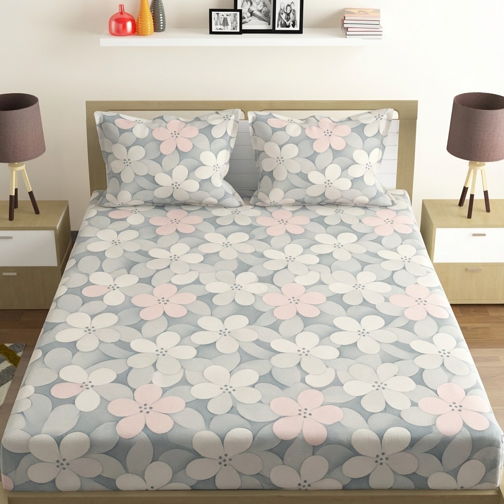 Blossom Tessellation Drift comfortable double bedsheet with 2 pillow covers
