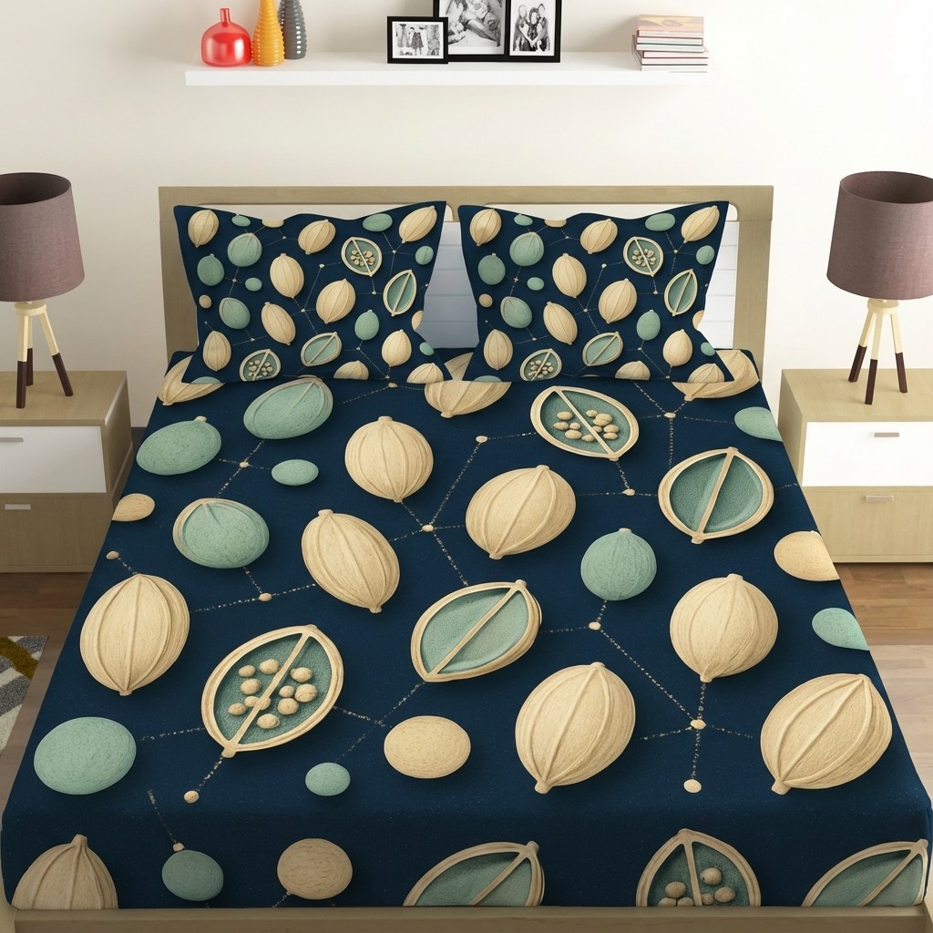Seed Pod Constellation Cluster custom bedsheet sets with 2 pillow covers
