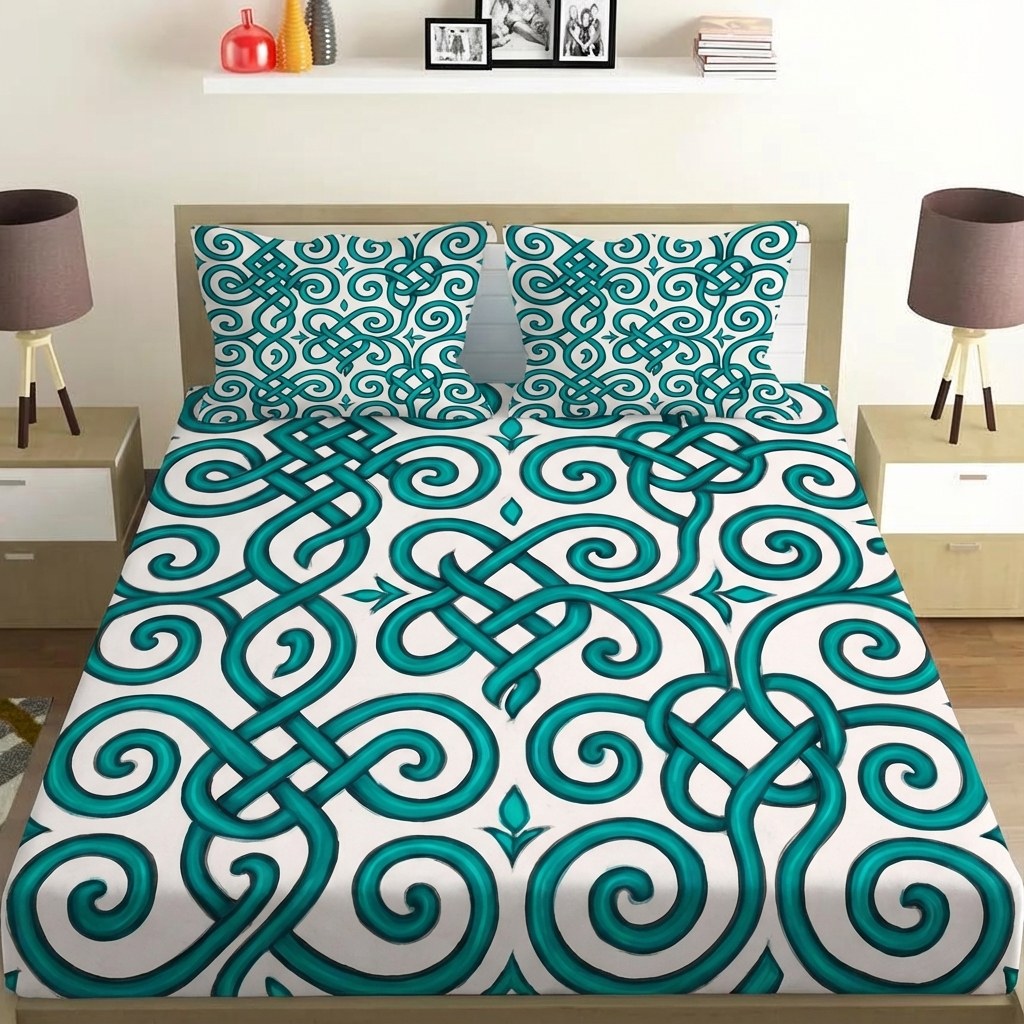 Vine Curl Lattice Mirage custom bedsheet sets with 2 pillow covers