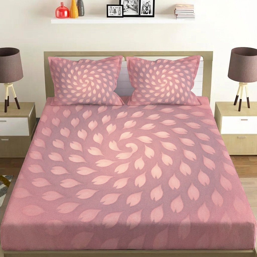 Bud Spiral Pulse Bands soft cotton bedsheet and pillow cover sets