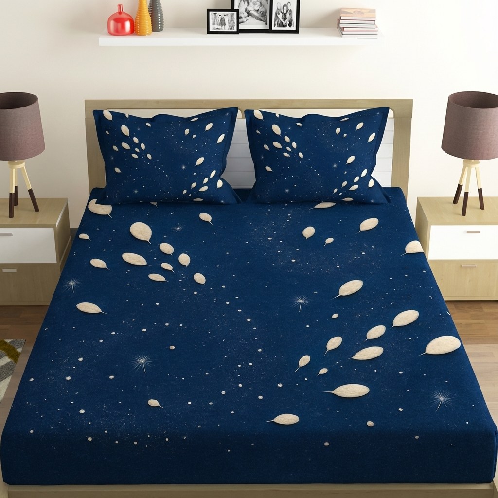 Seed Pod Constellation Scatter soft cotton bedsheet and pillow cover sets