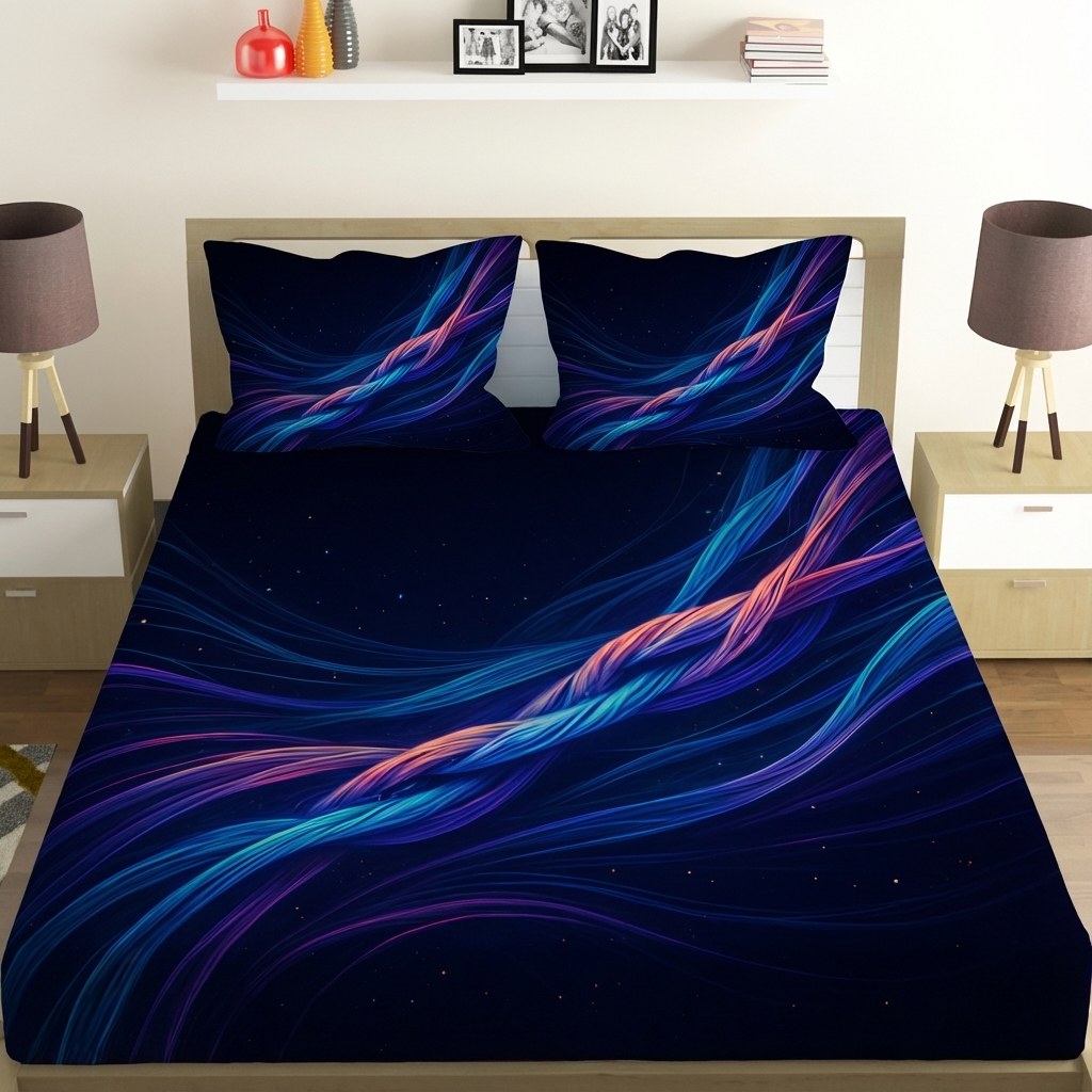 Aurora Filament Tapestry comfortable double bedsheet with 2 pillow covers